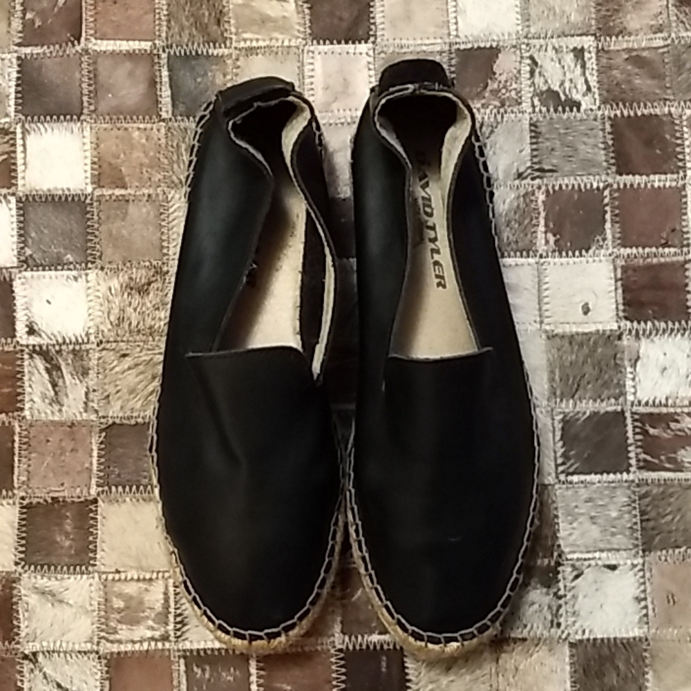 David Tyler Leather Espadrilles